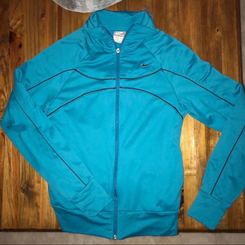 ❤️Nike Teal & Gray Track Zip Up Size Small